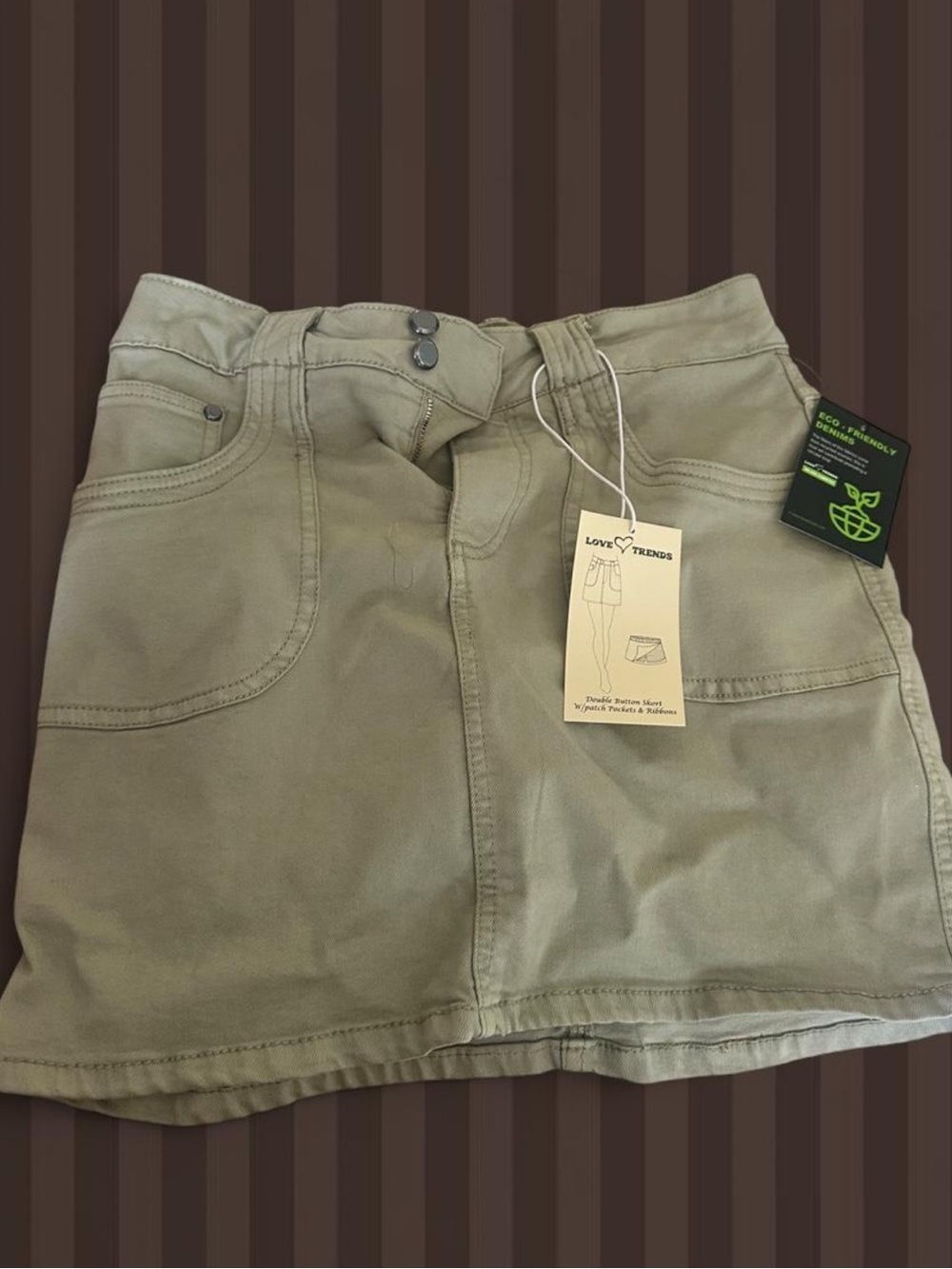 Love & Trends Olive Green Utility Mini Skirt